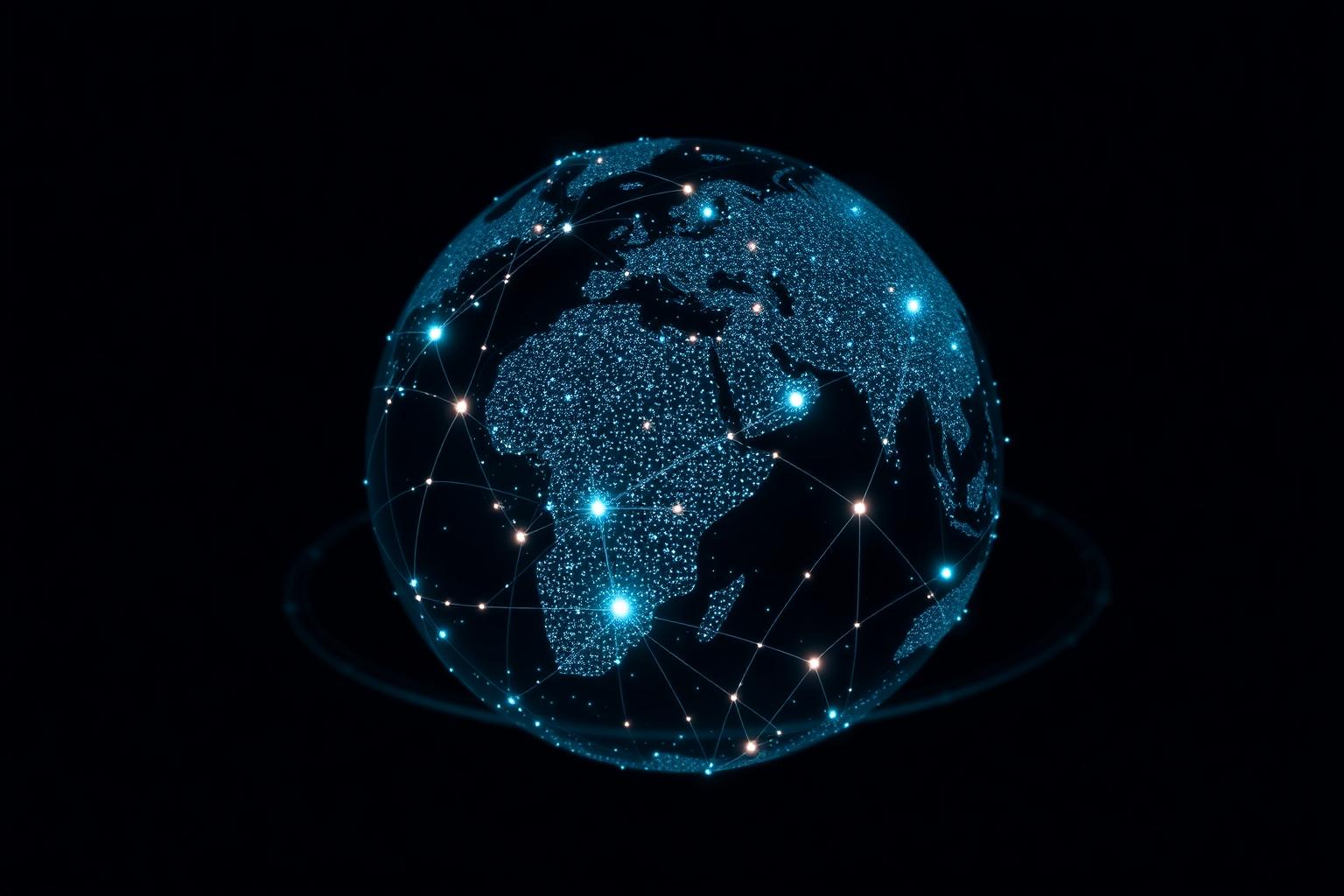Connected global network representing ValueGuard AI's worldwide brand protection mesh