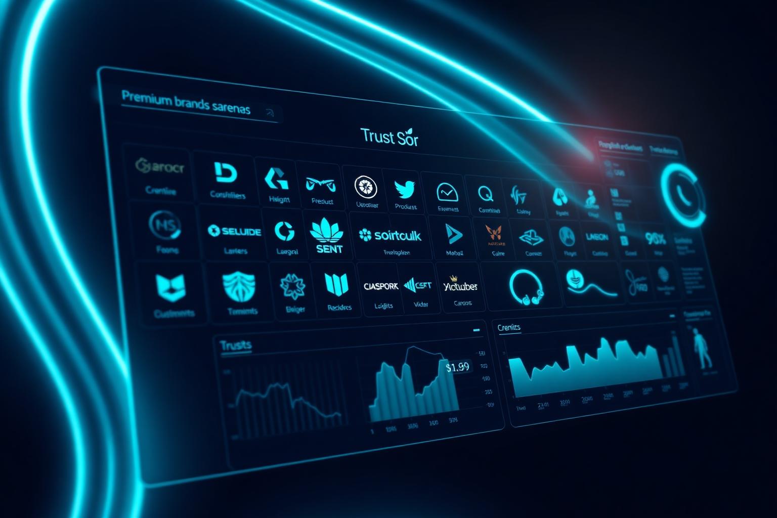 Customer trust dashboard with premium brand logos
