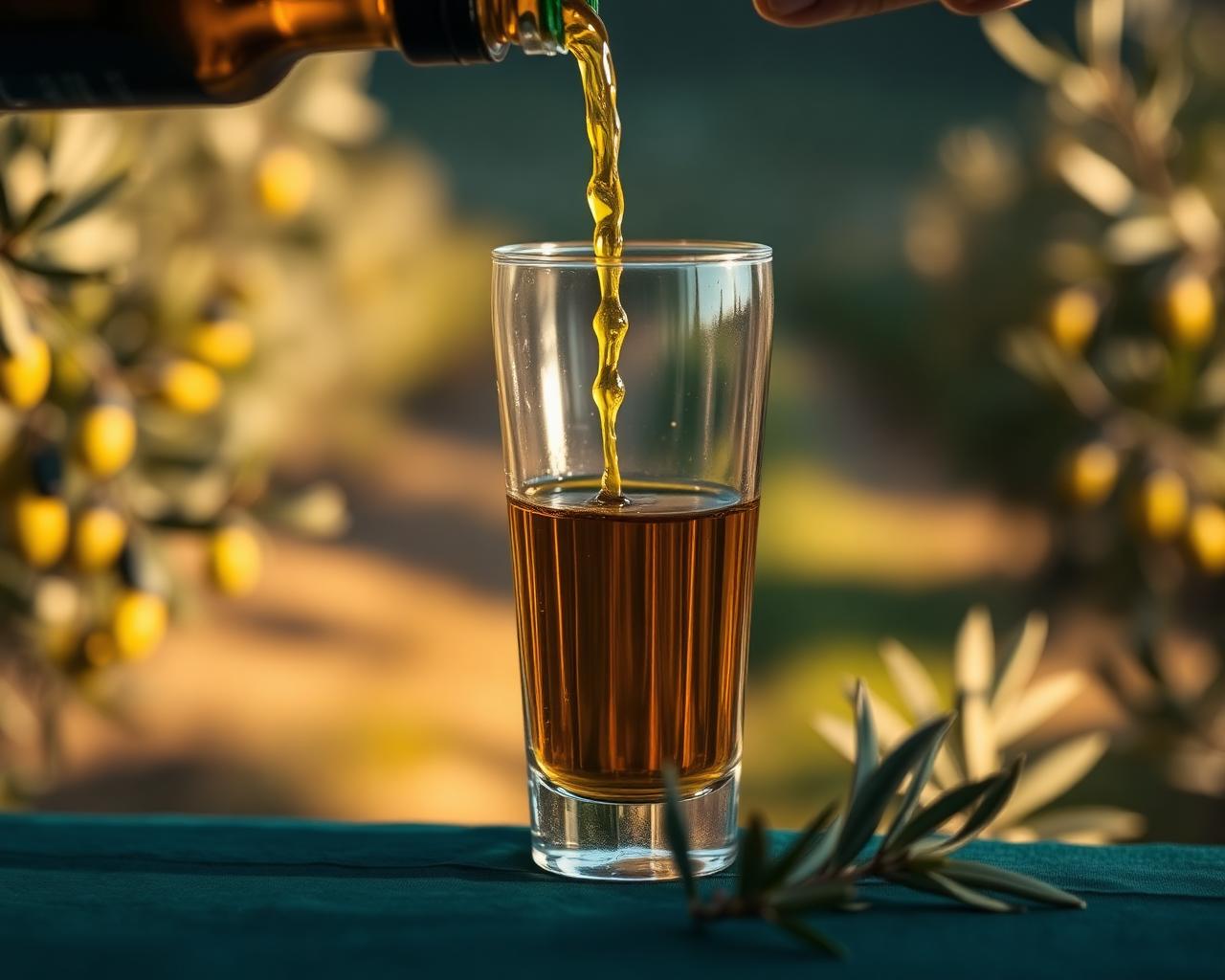 Olive oil pour